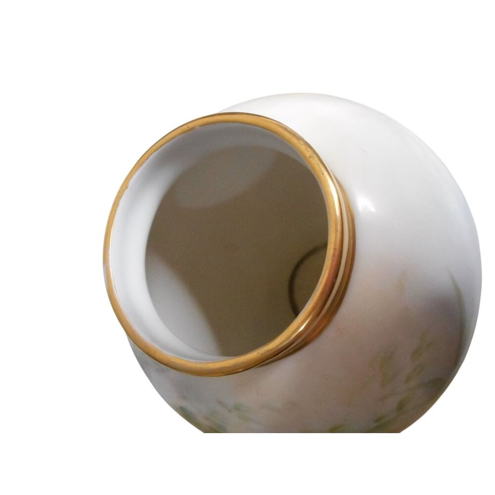 Vintage c 1930 Epiag Czechoslovakian Porcelain Floral Orchid vase pastels - Picture 8 of 10